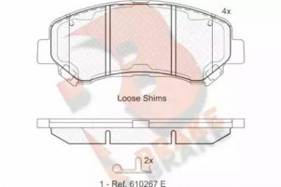 R BRAKE rb1834 -  Комплект тормозных колодок, дисковый тормоз